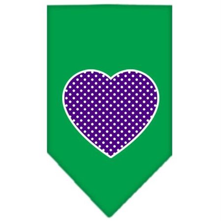UNCONDITIONAL LOVE Purple Swiss Dot Heart Screen Print Bandana Emerald Green Large UN916241